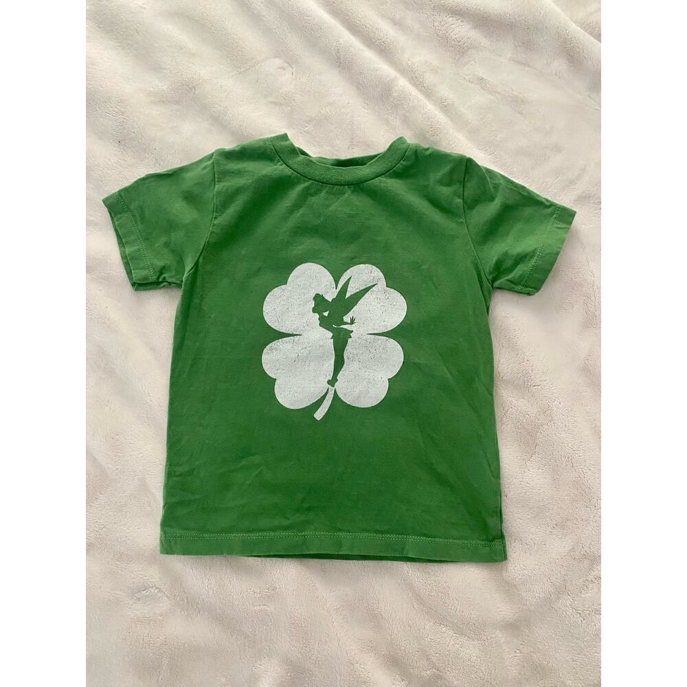 Port & Company for Disney Tinkerbell 4 leaf clover 2T shirt in Green